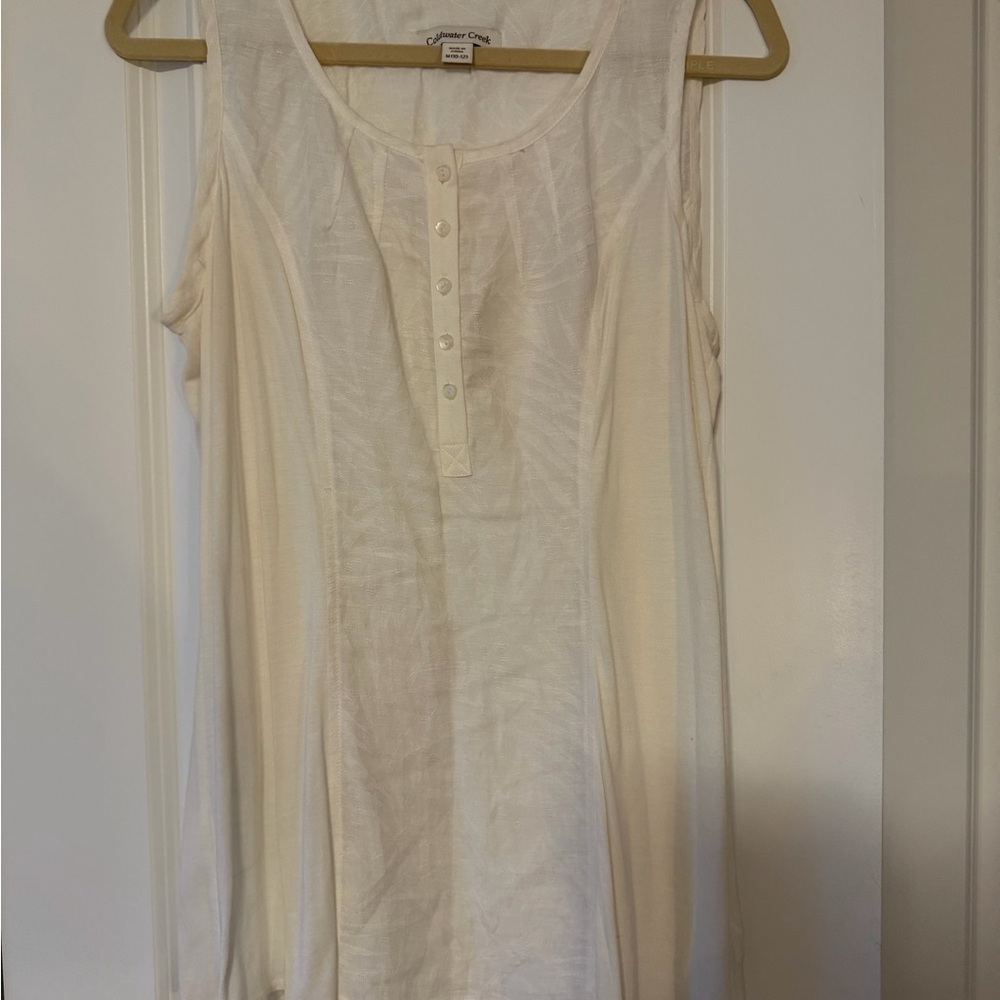 Coldwater Creek White Sleeveless Tunic M